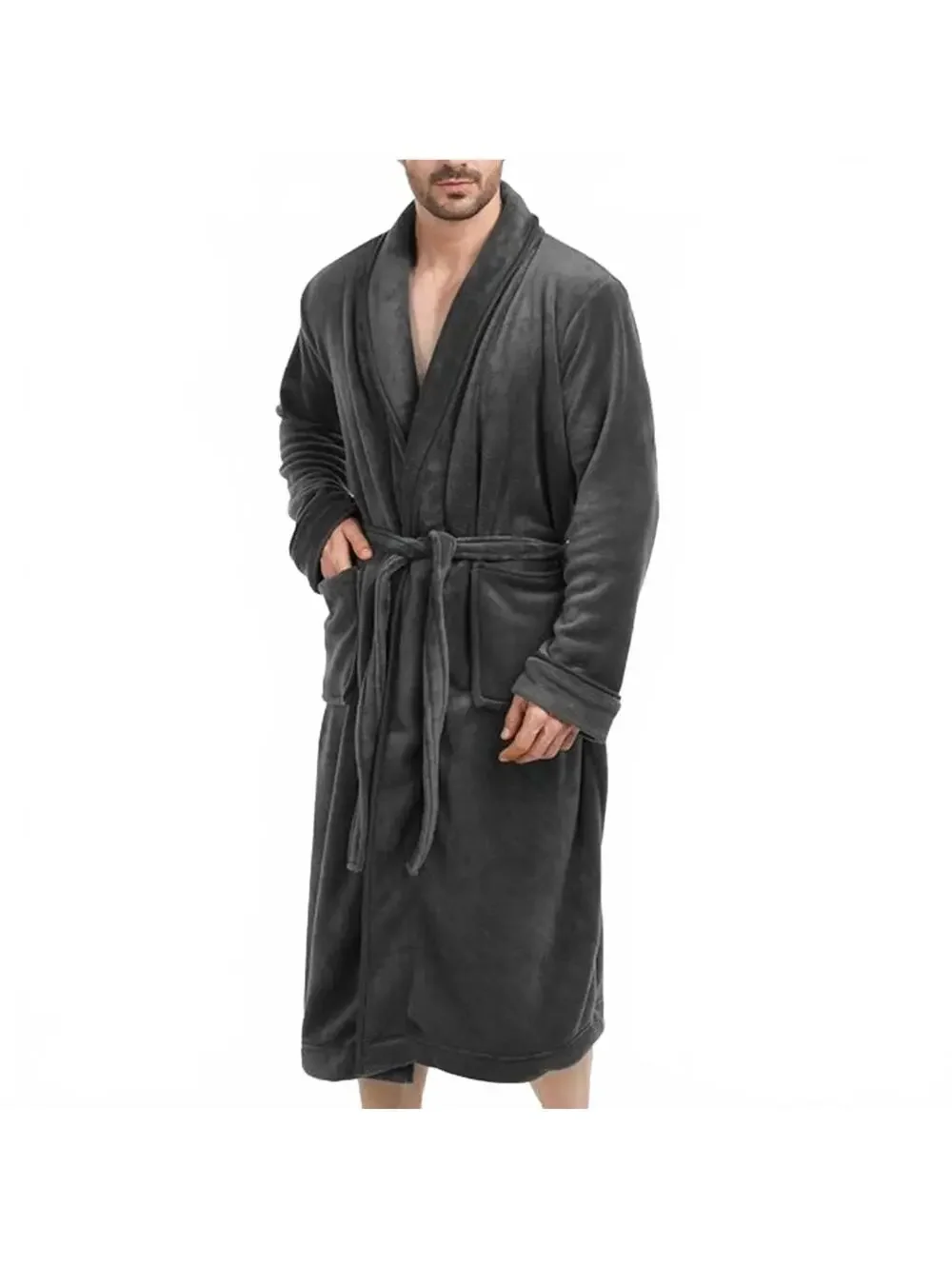 Eddie Bauer Lounge Plush Classic Robe Charcoal Heather Men's Size L/XL NWT